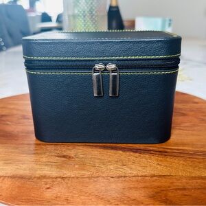 New Black Faux Leather Jewelry Box 7 Bangle Bracelet Organizer Travel Gift